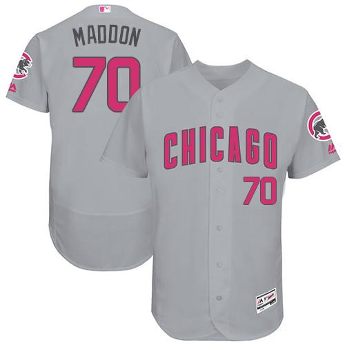 Cubs #70 Joe Maddon Grey Flexbase Authentic Collection Mother's Day Stitched MLB Jersey - Click Image to Close
